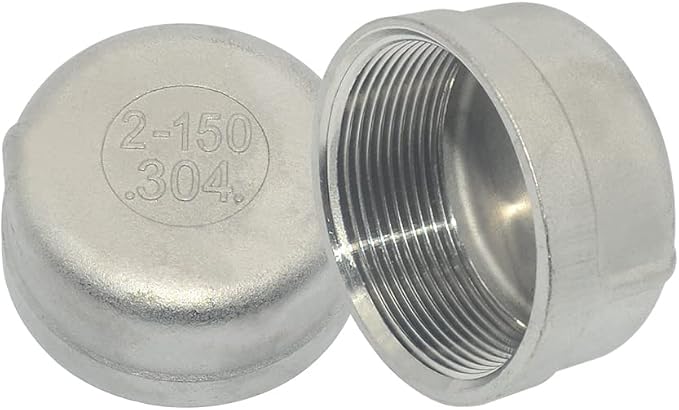 2" Cap, NPT Female Threaded Cast Pipe Fitting, Stainless Steel 304 - Image 6