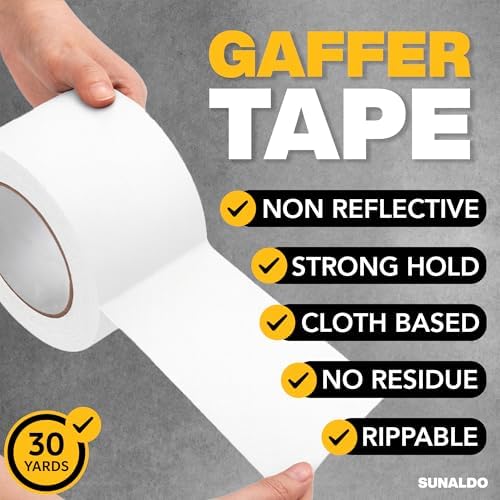 Gaffers Tape Heavy Duty, Easy Rip, No Residue | White - Image 3