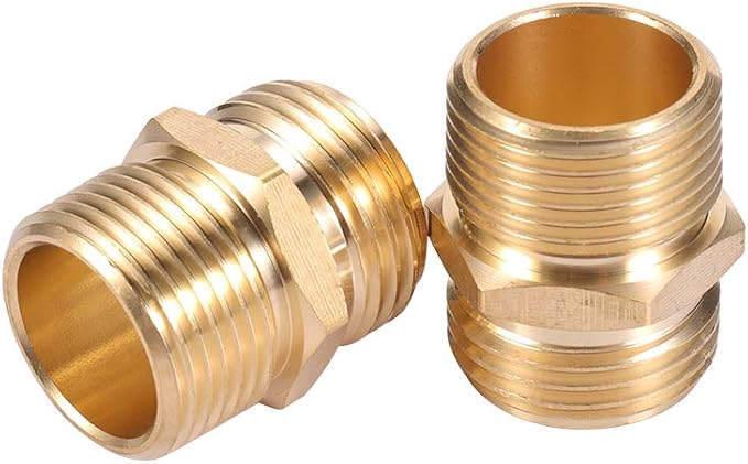 3/4" GHT Male to 3/4" NPT Male Connector, Brass Garden Hose Fitting 2pcs - Image 4