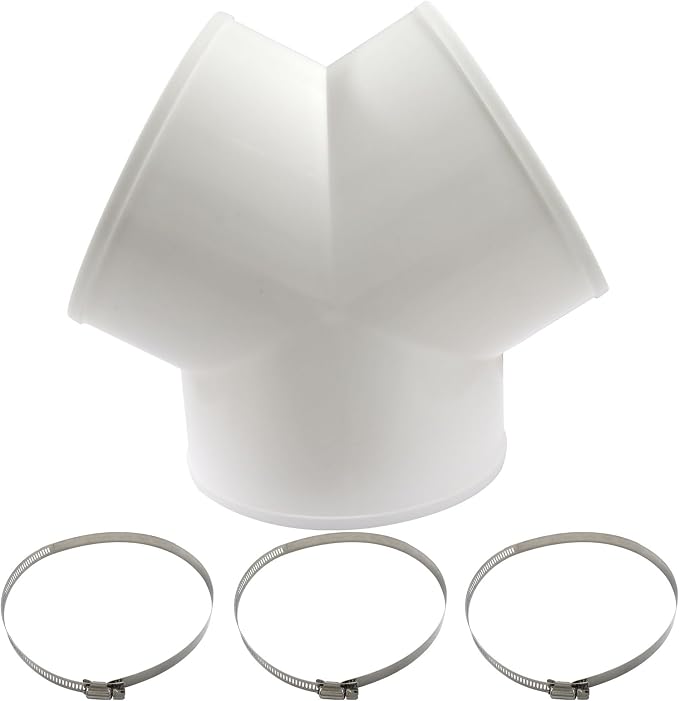 6 Inch 3-Way Duct Splitter | Y Shape Connector, Includes 3 Hose Clamps - Image 2