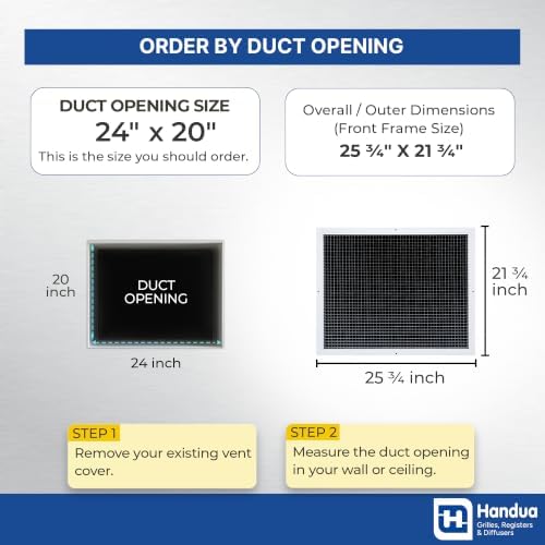 Fits 24x20 and 20x24 Duct Opening | Aluminum Eggcrate Return Air Grille | Low - Image 2