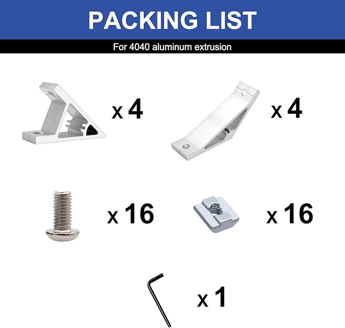 8pcs 4040 45/135 Degree Corner Bracket Connector 4040 Extrusion Hardware T-Slot - Image 3