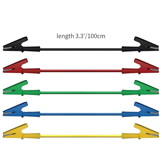5pcs Alligator Clips Clamp Electrical Test Leads Dual Ended Crocodile Wire Cable - Image 2