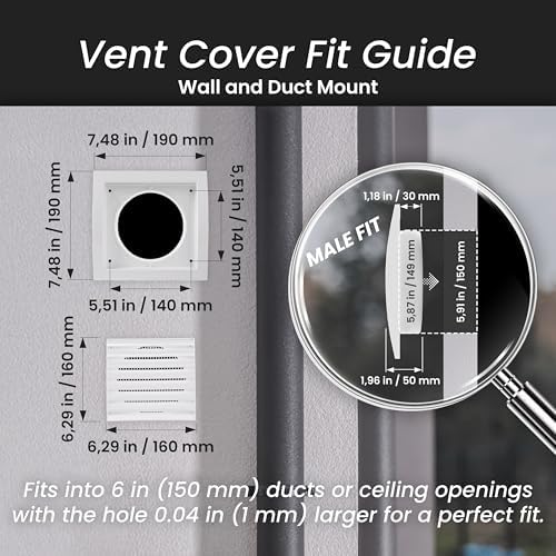 Repa Market 6 Inch Brown Dryer Vent Cover/Duct Cover - Image 2