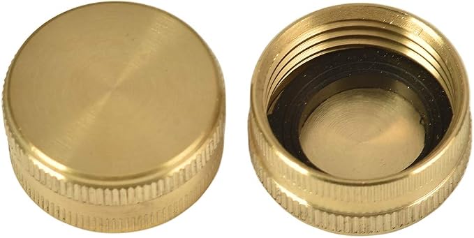 2 Pack 3/4" Brass Garden Hose End Caps by Sanpaint