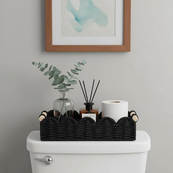 CubesLand Toilet Paper Storage Basket Organizer, Small Wicker Decor Basket | - Image 2