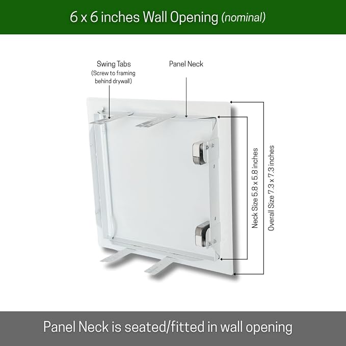 Byson Metal Access Panel – Push-to-Open Access Door – Plumbing Access Panel - Image 2