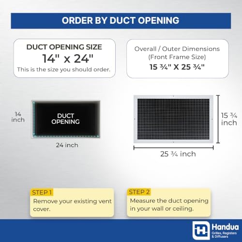 Fits 14x24 and 24x14 Duct Opening | Aluminum Eggcrate Return Air Grille | Low - Image 2