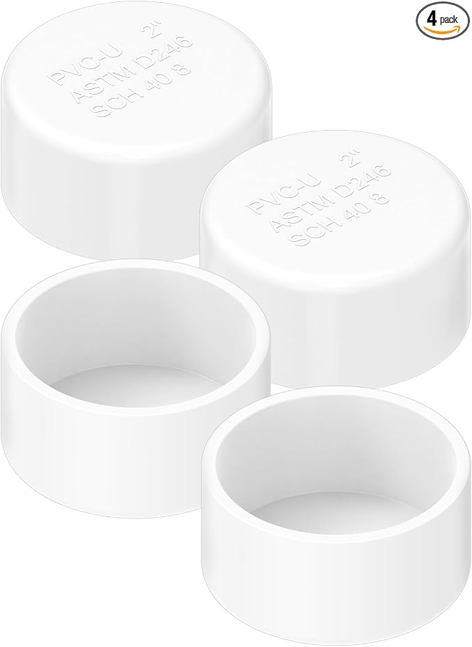 2 Inch PVC Cap, Fits Standard SCH40 2" PVC Pipe Fittings, Garden & Furniture by Unknown