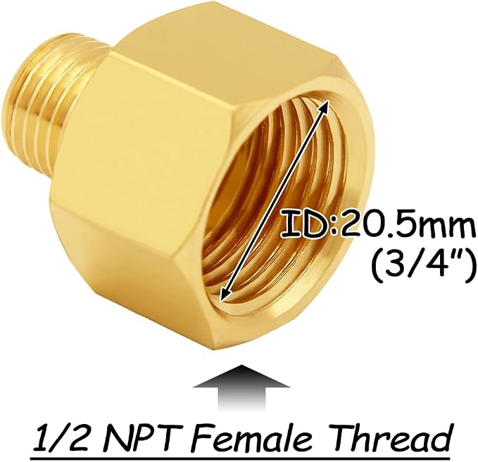 Uenede Brass 1/2" NPT Female to 1/4" NPT Male Reducer Adapter - Image 2