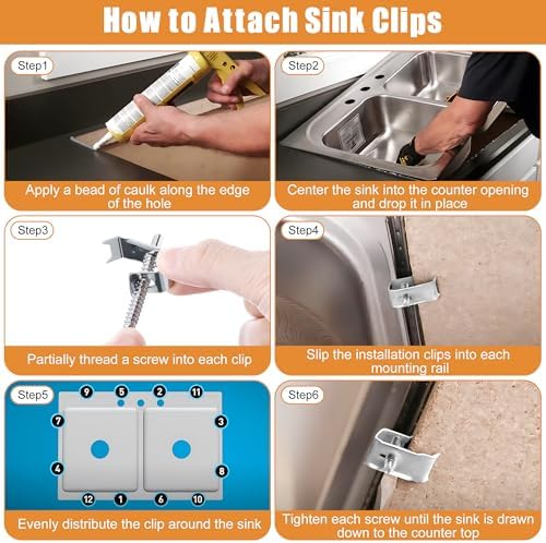 14 Pack Undermount Sink Clips, Countertops up to 1-1/2" Thick - Image 5