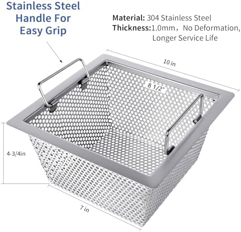 Commercial Floor Drain Strainer Super Large Drainage Area, Double Handle Basket - Image 4