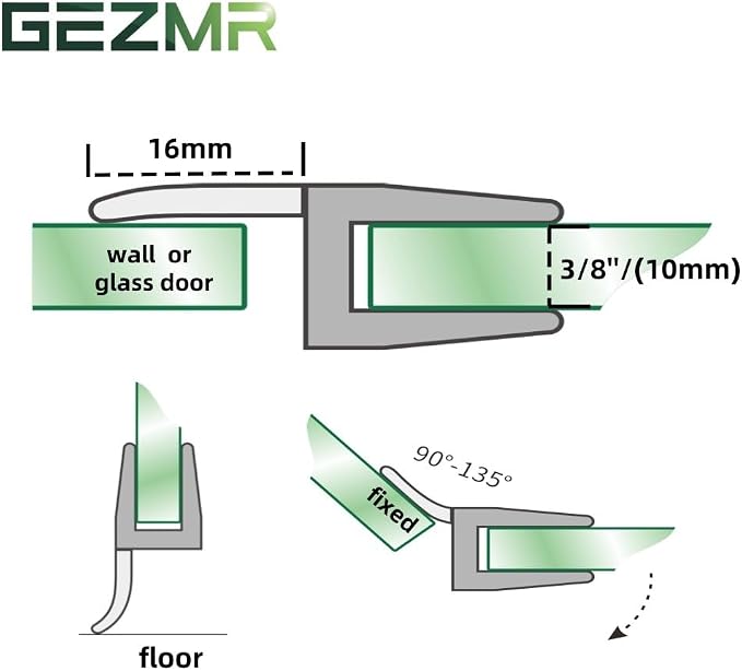 4-Pack Frameless Shower Door Side Seal Strip Shower Door Bottom Seal Shower - Image 2