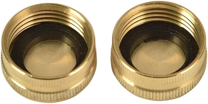 2 Pack 3/4" Brass Garden Hose End Caps - Image 4