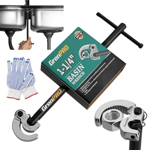 GRENPRO 11" Adjustable Basin Wrench Sink Faucet Tight Space Plumbing Tools by GrenPRO