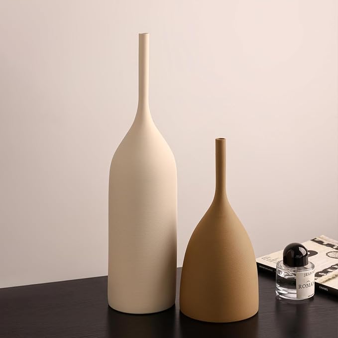 Ceramic Vases Set of 2, Modern Boho Vases - Image 3