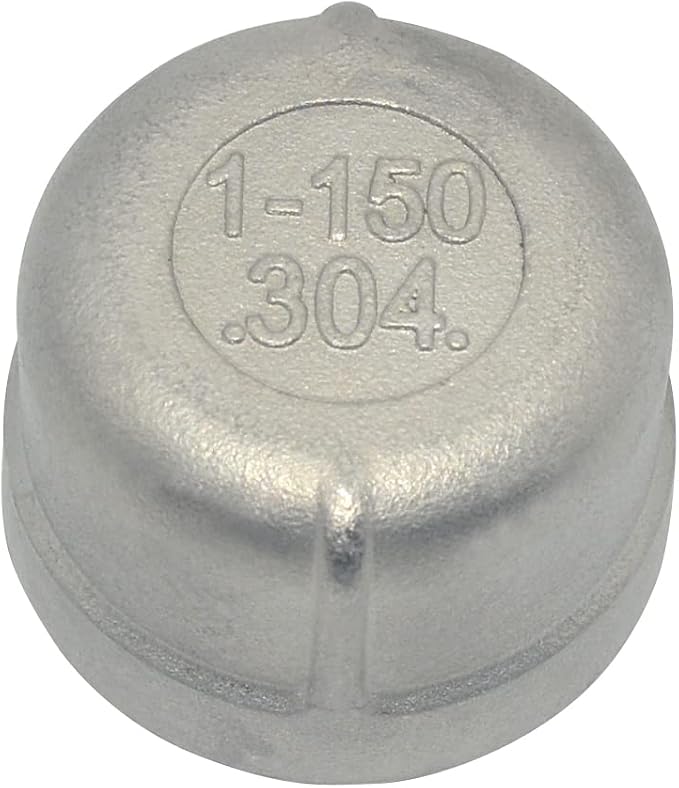 1" Cap, NPT Female Threaded Cast Pipe Fitting, Stainless Steel 304 by Megairon