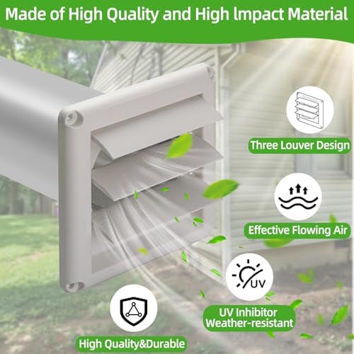 4 Inch Dryer Vent Kit with Hose/Duct Connector/Wall Plate, 9ps Duct Vent Kit - Image 5