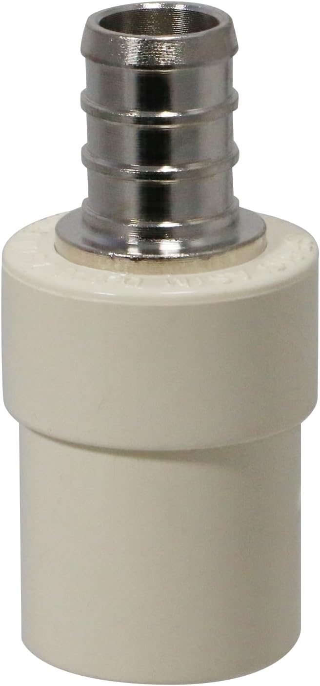 10 Pack XFITTING 1/2" Pex x 1/2" CPVC Coupling, Brass Pex B Crimp - Image 4