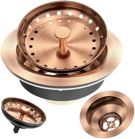 Kitchen Sink Drain Copper 3-1/2 Inch Stainless Steel Kitchen Drain Strainer by Exakey