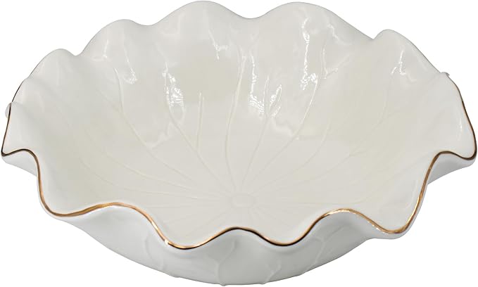 10" Large White Ruffle Lotus Design by ALIWINER