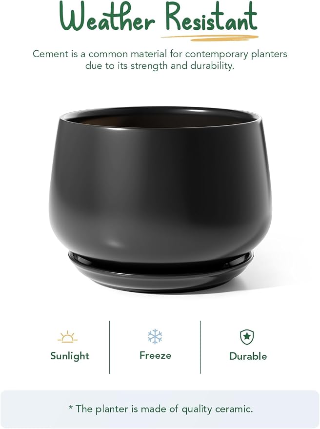 LE TAUCI Ceramic Planters, 12 Inch Pots - Image 5