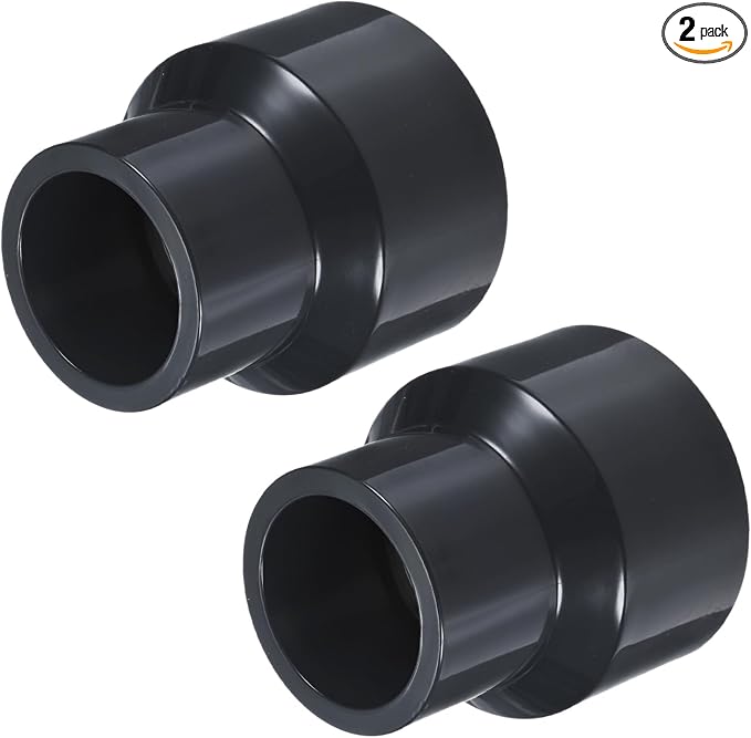 M METERXITY 2-Pack UPVC Reducer Pipe Fitting 2"x1-1/4" Reducing Grey | Coupling by MMETERXITY
