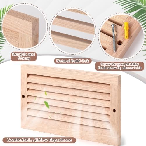 Weysat 1 Pcs 8 x 12 Inch Oak Hardwood Air Return Vent Cover - Image 3