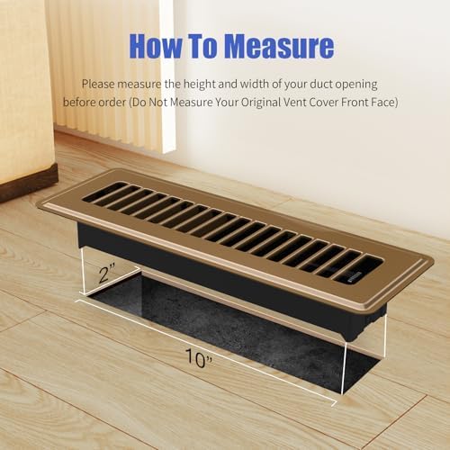 BYEWIRE Floor Register 2x10, 2 Pack Brown Floor Vent Covers - Image 2