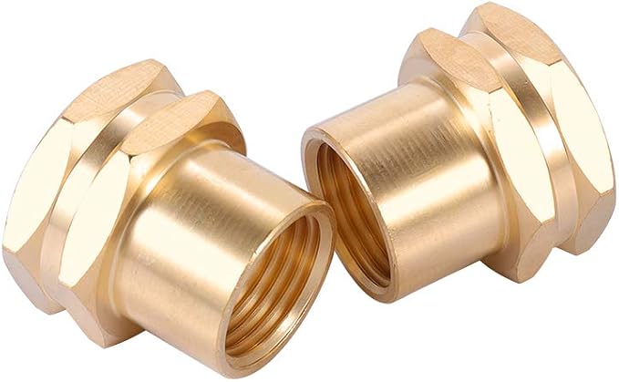 Brass Garden Hose Adapter, 3/4”GHT Female x 1/2”NPT Female Connector, GHT to - Image 2
