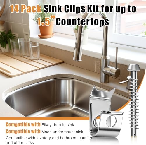 14 Pack Undermount Sink Clips, Countertops up to 1-1/2" Thick - Image 2