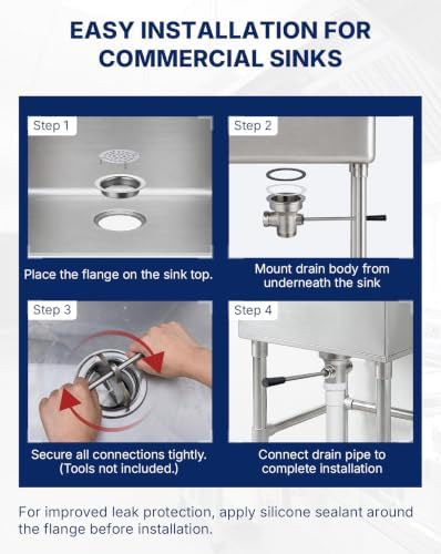 3-1/2" Commercial Sink Drain - Image 6
