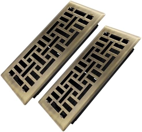 Howeall 4x10 Inches 2 Pack Heavy Duty Walkable Floor Register Easy Adjust Air by Howeall