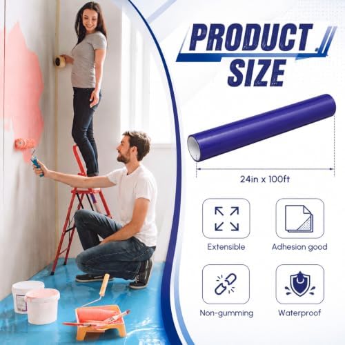 Amylove 24 Inch X 100 ft Carpet Plastic Protection Film - Image 2