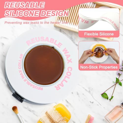 2 PCS Reusable Silicone Wax Collars Fits Most 14 Oz Wax Pot Liner Collar Clean - Image 3