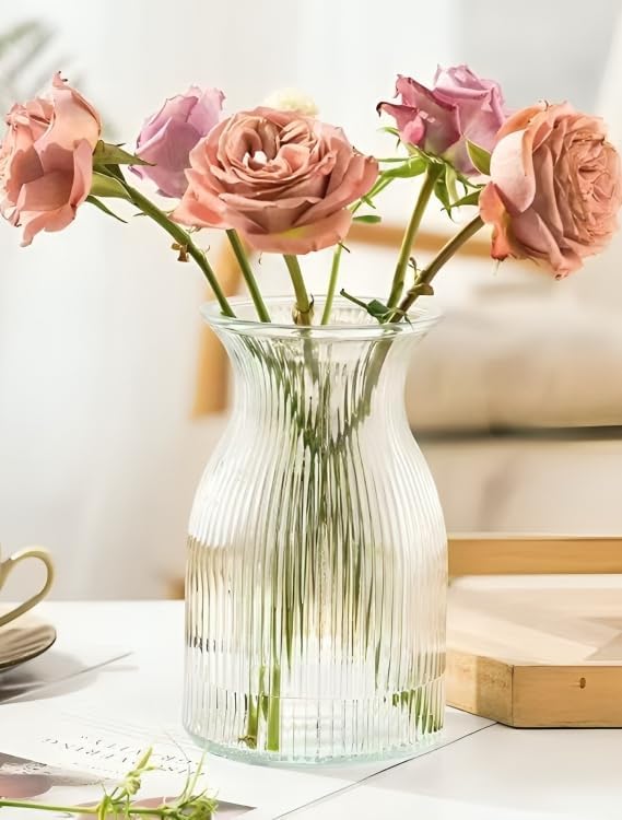 New 2026 Design Ribbed Glass Vase Wide - Image 4