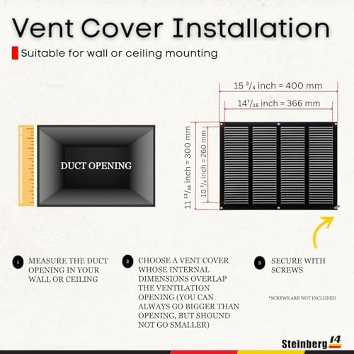 Steinberg14 Black Vent Cover 14x10 - Image 2