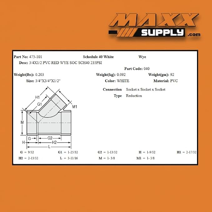 PVC Pipe Fitting Wye – Schedule 40 – High-Flow Capacity - Image 3
