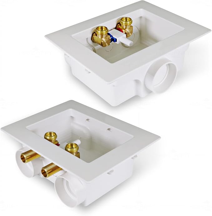 Highcraft Washing Machine Outlet Box Dual Drain, 1/2" Sweat/MIP Connection - Image 4