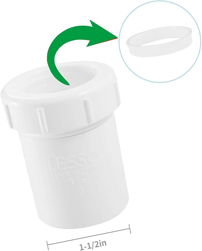 Adjustable White P Trap with Threaded Adapter Ring, 1-1/2" Leak & Odor Proof - Image 2