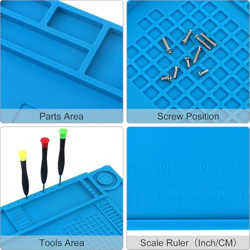 STREBITO Silicone Soldering Repair Mat Magnetic Work Mat 17.7''x11.8'' - Image 6