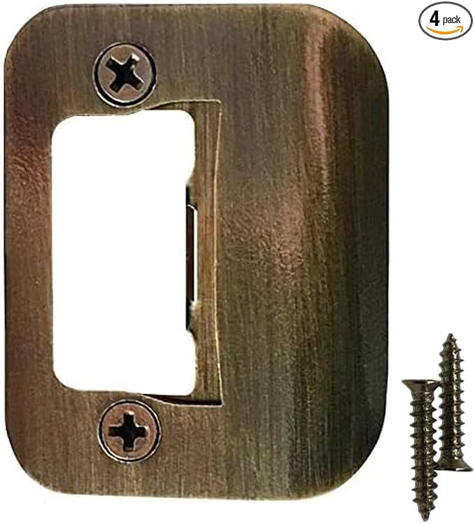 Gator Door Strike Plate 2-1/4" Latch Restorer, Antique Brass, No Chiseling by GATOR+Strike+Plates