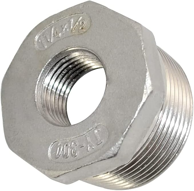 1-1/4" Male x 1/2" Female Thread Reducer Bushing Pipe Fitting, Stainless steel by DANSPEEDBALLVALUES