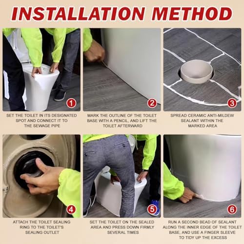 VILLCASE Leakproof Toilet Seal Ring Universal Flanges Adjustable Repair Kit - Image 4