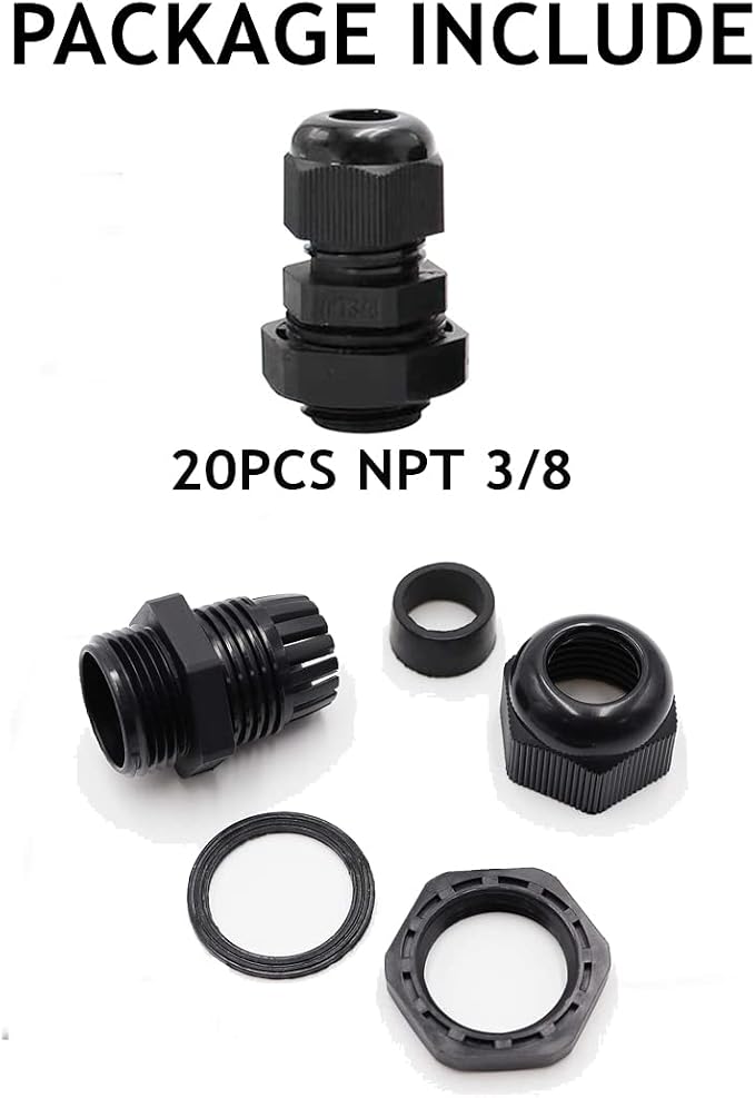 PENGLIN Cable Glands 3/8" NPT Nylon Cable Connector 20PCS | IP68 Waterproof - Image 7