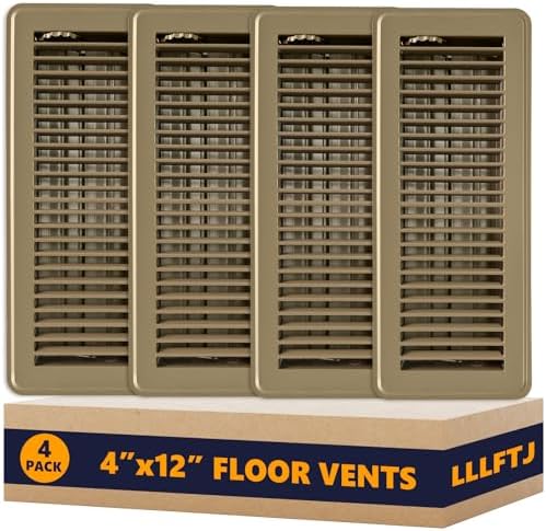 4 Pack Floor Vent Covers, Floor Register 4" x 12", Adjustable Decorative Vent by Unknown