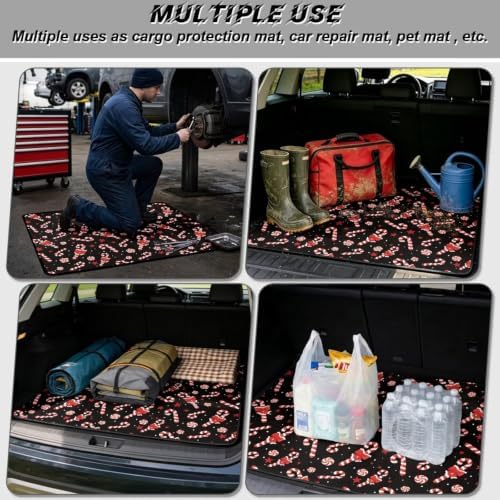 Black Candy Cane Universal Car Trunk Mat All Weather Trunk Protection Cargo - Image 3