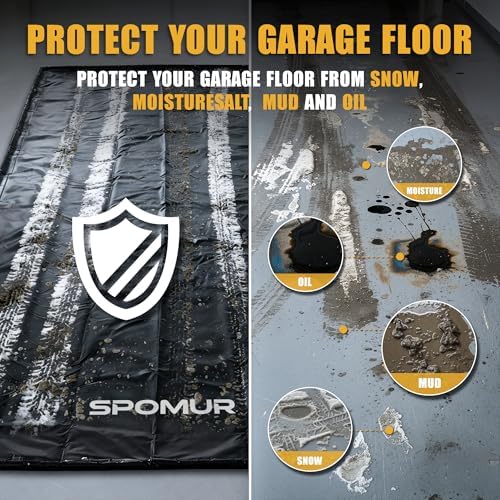 Garage Floor Mat 7'9"x18', 610GSM PVC Containment Mat Raised Edge - Image 4