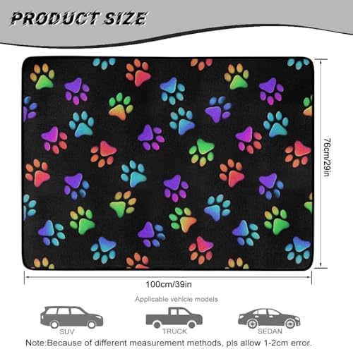 Colorful Dog Paw All Purpose Trunk Mat Universal Waterproof Cargo Liner - Image 7