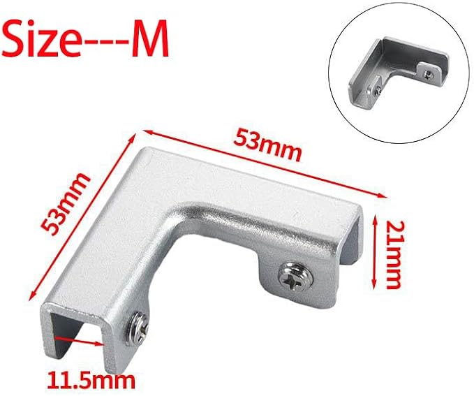 Aluminum Alloy Tile Glass Clamp Bracket Set – L, X Shape Connectors - Image 2